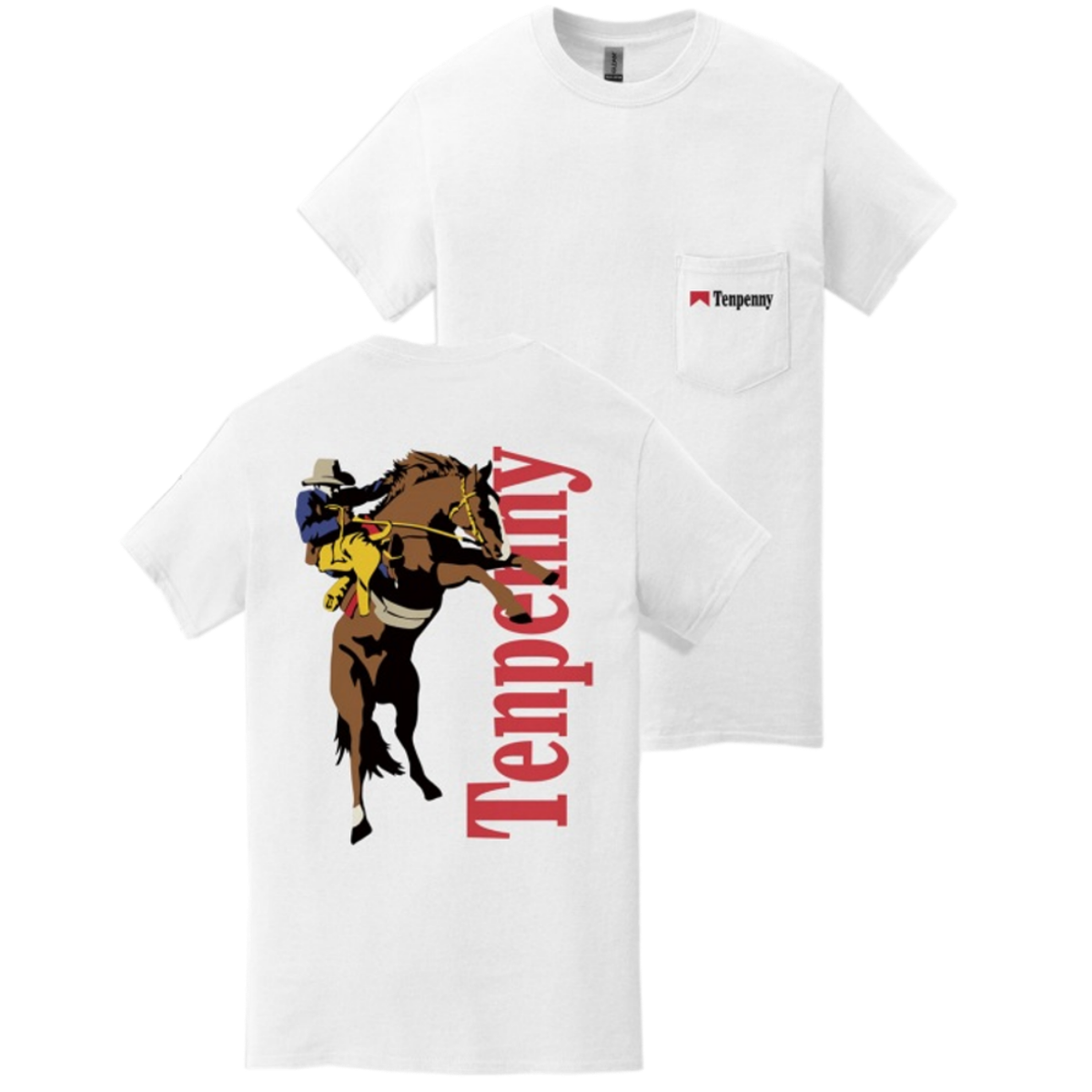 Bucking Cowboy Pocket Tee